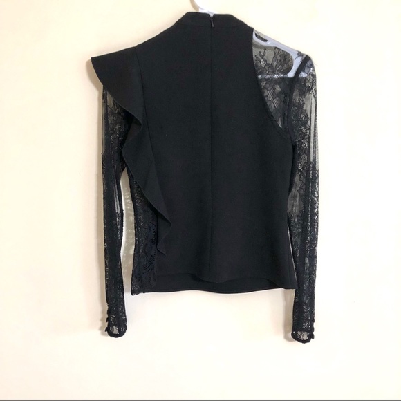 Self-Portrait Black Lace Ophelia Top Sz 2 - Picture 6 of 8